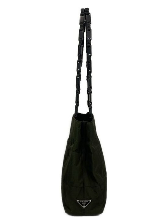 Prada Tote Dark Green Black Plastic Chain X - Picture 4 of 12